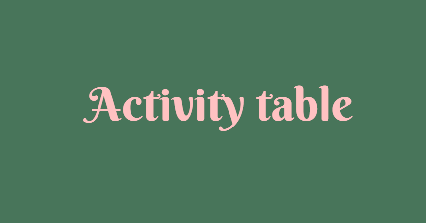 Activity table