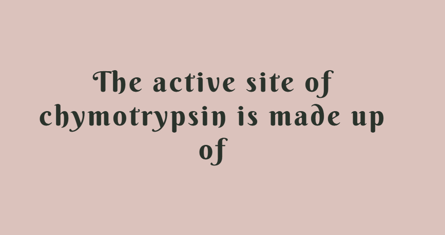 The active site of chymotrypsin is made up of