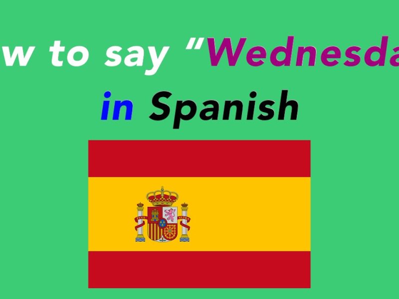 How to say Wednesday in Spanish